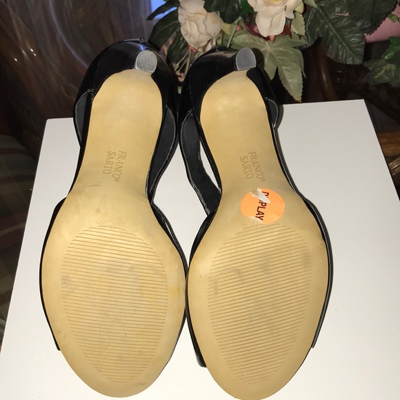 Franco Sarto Black  Patent Leather Sandals - Picture 6 of 8